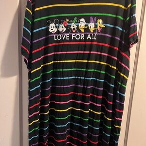 Disney Multicolor Striped Tee with Characters